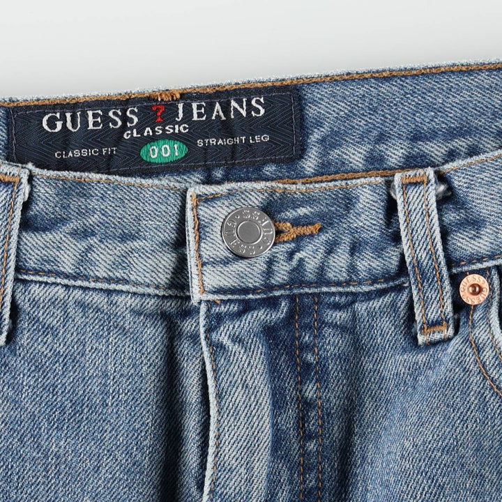 Guess Jeans Classic Fit Straight Leg Tapered Denim Pants, Men's Size W32 (approx.) cotton blue type Vintage Second Hand