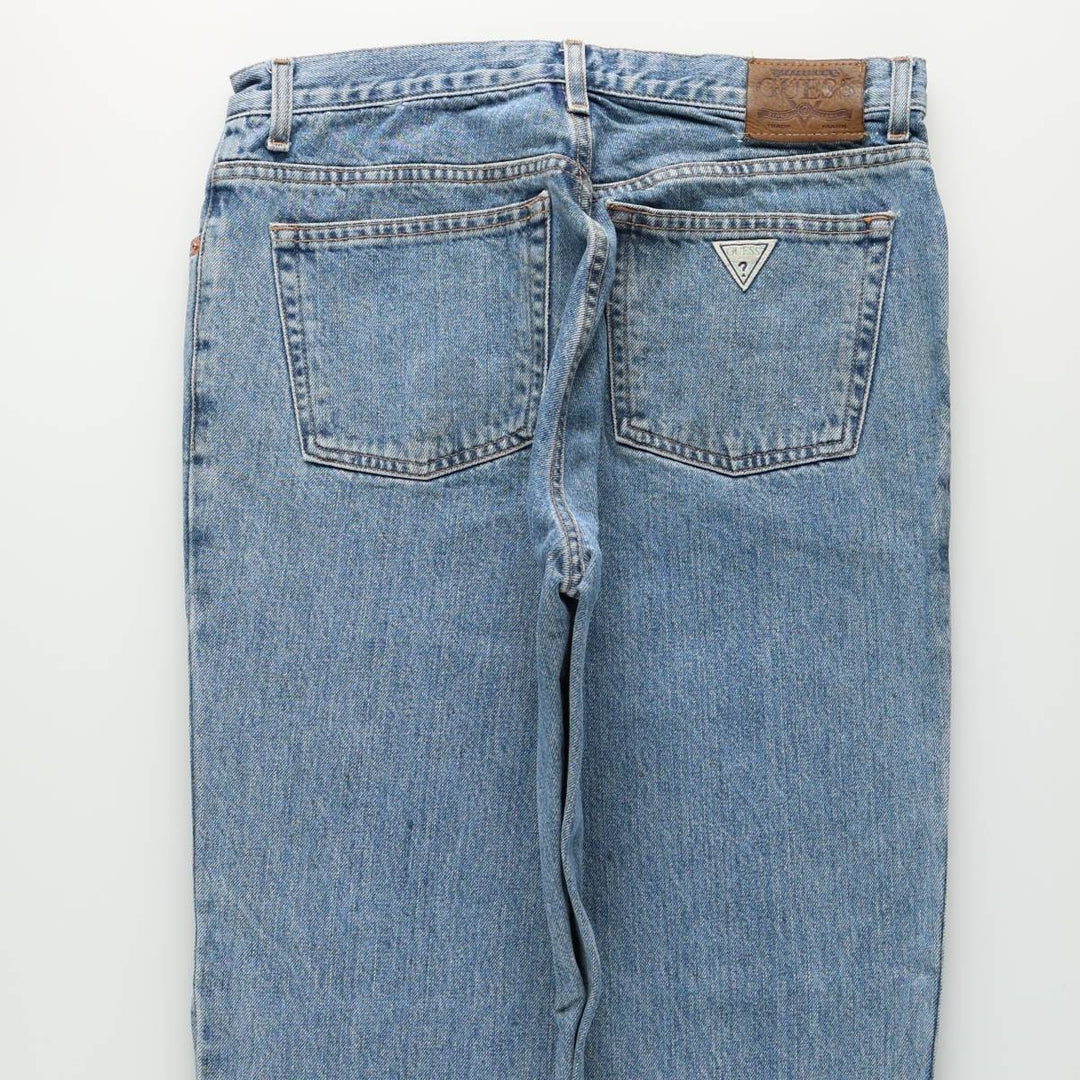 Guess Jeans Classic Fit Straight Leg Tapered Denim Pants, Men's Size W32 (approx.) cotton blue type Vintage Second Hand