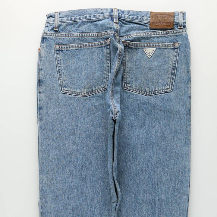 Guess Jeans Classic Fit Straight Leg Tapered Denim Pants, Men's Size W32 (approx.) cotton blue type Vintage Second Hand