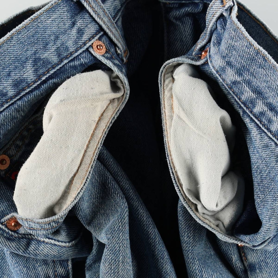 Guess Jeans Classic Fit Straight Leg Tapered Denim Pants, Men's Size W32 (approx.) cotton blue type Vintage Second Hand
