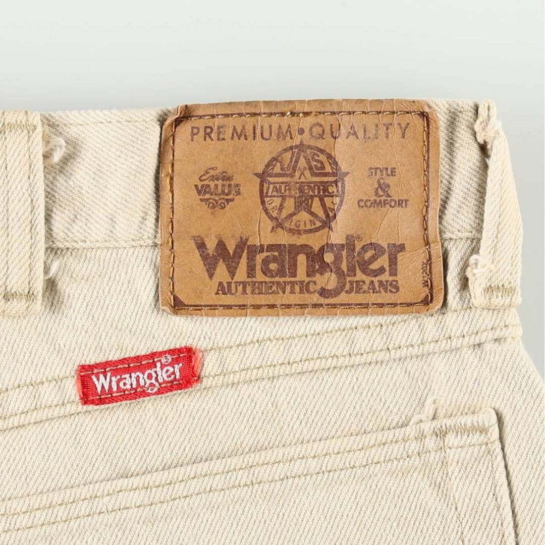 80s-90'S Wrangler Tapered Denim Pants, Made in USA, Men's Size W36 (approx.), Vintage cotton Beige type Vintage Second Hand