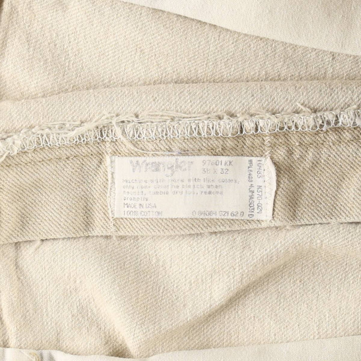 80s-90'S Wrangler Tapered Denim Pants, Made in USA, Men's Size W36 (approx.), Vintage cotton Beige type Vintage Second Hand