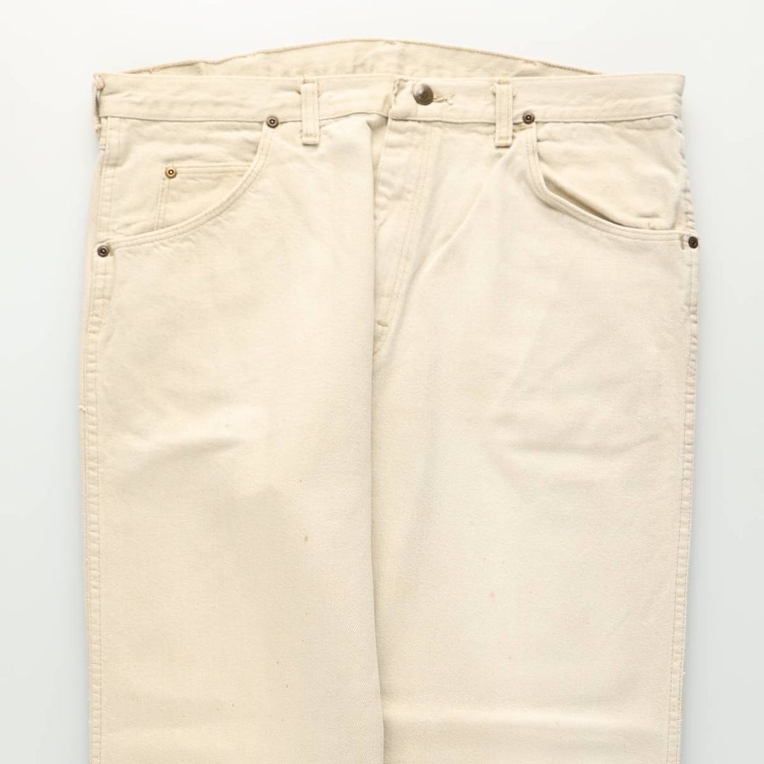 80s-90'S Wrangler Tapered Denim Pants, Made in USA, Men's Size W36 (approx.), Vintage cotton Beige type Vintage Second Hand
