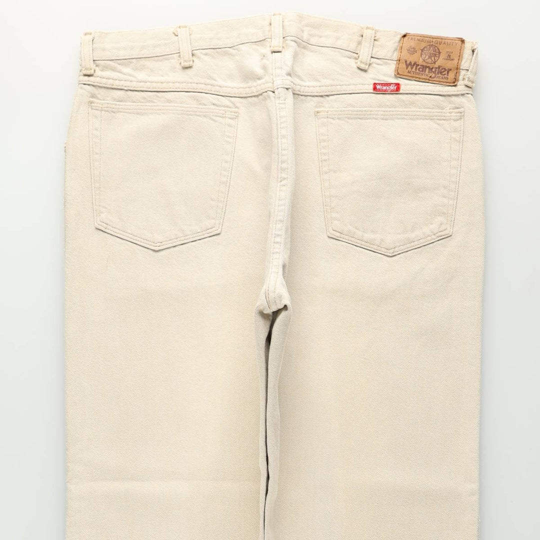 80s-90'S Wrangler Tapered Denim Pants, Made in USA, Men's Size W36 (approx.), Vintage cotton Beige type Vintage Second Hand