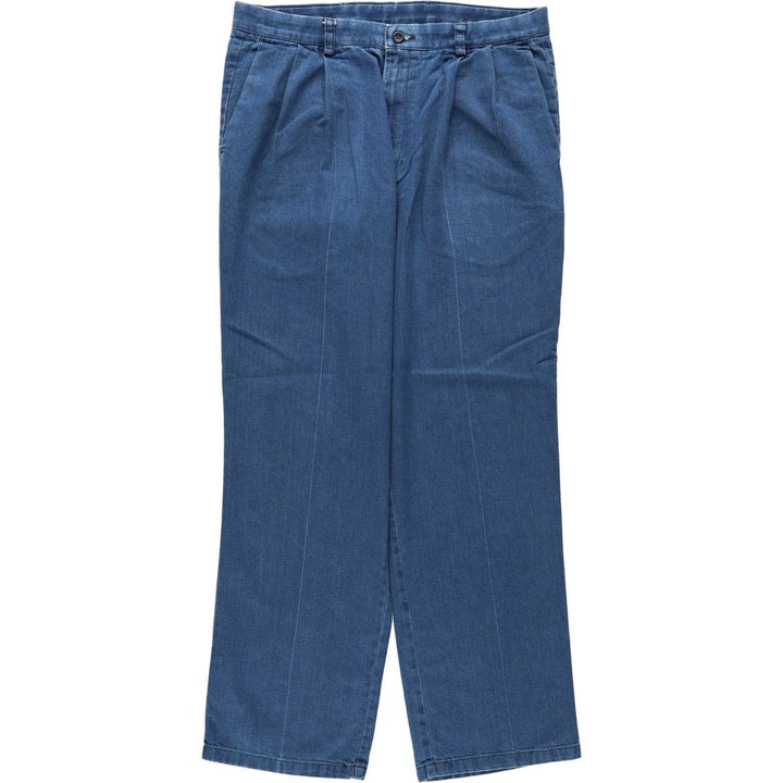 Dockers PLEATED CLASSIC FIT Two-Pleat Tapered Denim Pants, Men's Size W34 (approx.) cotton blue type Vintage Second Hand