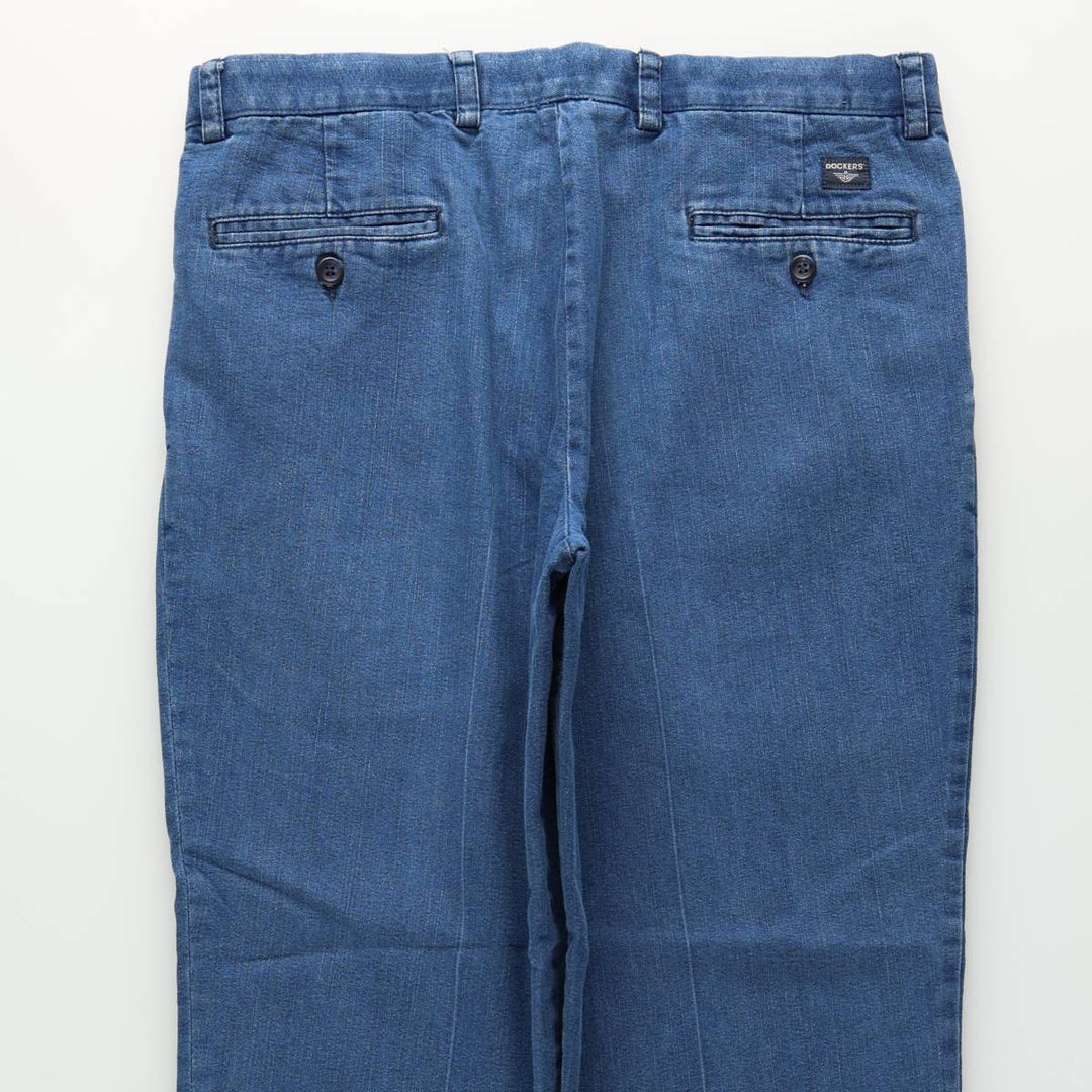 Dockers PLEATED CLASSIC FIT Two-Pleat Tapered Denim Pants, Men's Size W34 (approx.) cotton blue type Vintage Second Hand