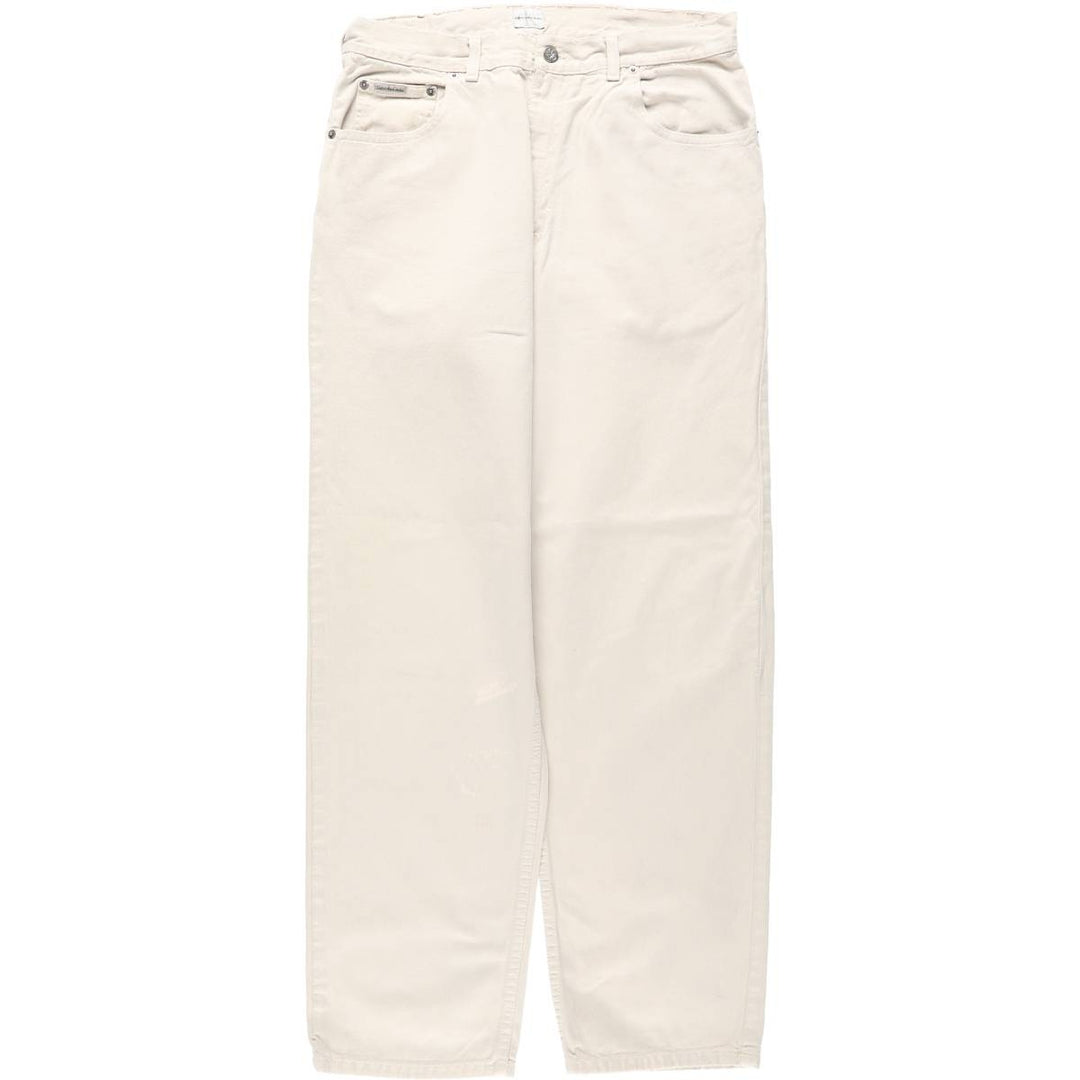 90s-00'S Calvin Klein Jeans White Denim Tapered Jeans Men's W36 (approx.) Vintage cotton white type Vintage Second Hand