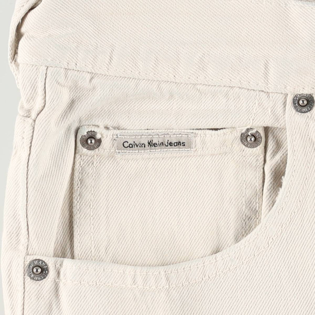 90s-00'S Calvin Klein Jeans White Denim Tapered Jeans Men's W36 (approx.) Vintage cotton white type Vintage Second Hand