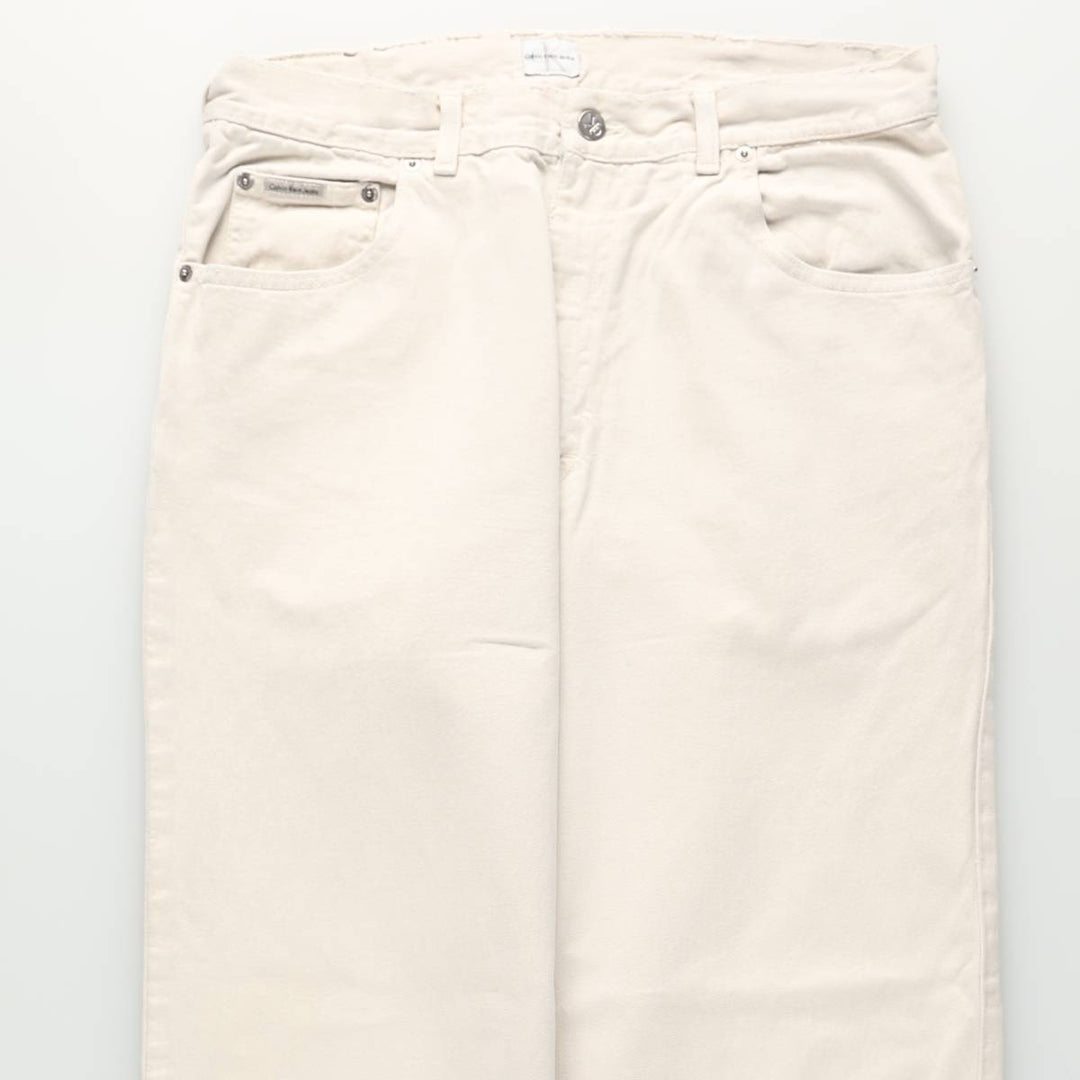 90s-00'S Calvin Klein Jeans White Denim Tapered Jeans Men's W36 (approx.) Vintage cotton white type Vintage Second Hand