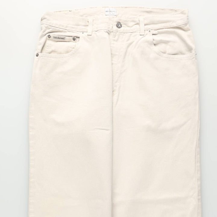 90s-00'S Calvin Klein Jeans White Denim Tapered Jeans Men's W36 (approx.) Vintage cotton white type Vintage Second Hand