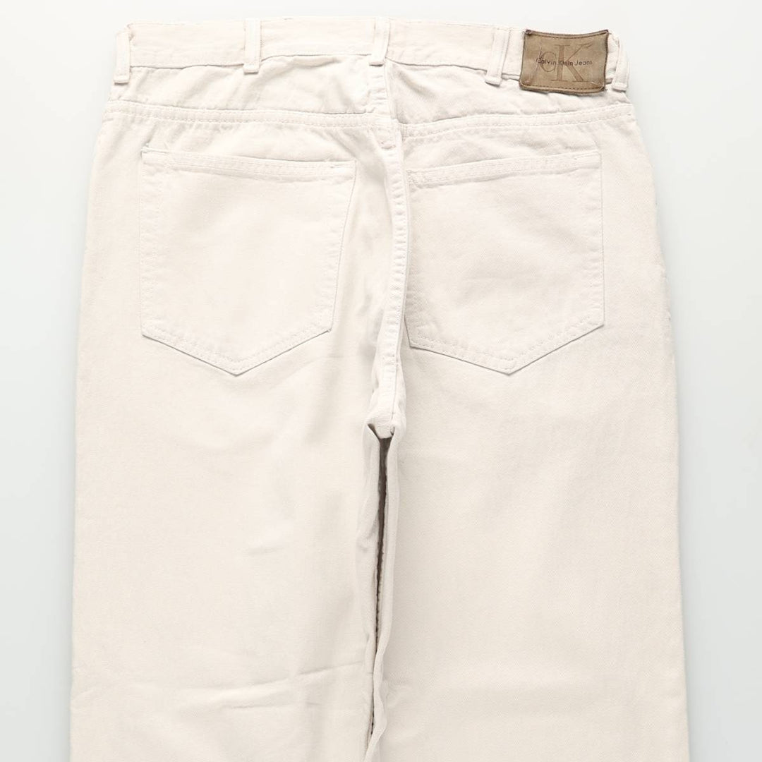 90s-00'S Calvin Klein Jeans White Denim Tapered Jeans Men's W36 (approx.) Vintage cotton white type Vintage Second Hand
