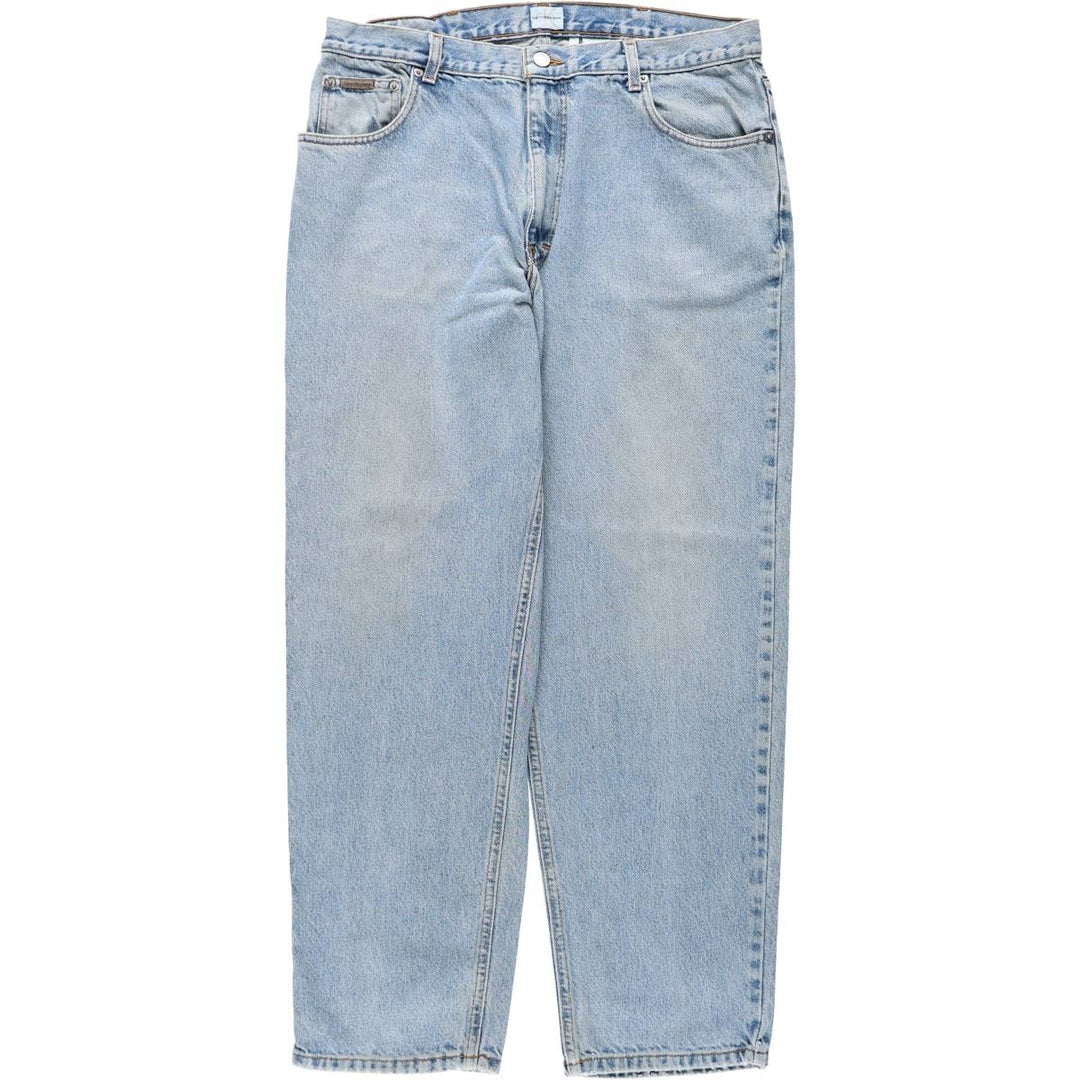 1990'S Calvin Klein Jeans Tapered Denim Pants, Made in USA, Men's Size W35 (approx.), Vintage cotton blue type Vintage Second Hand
