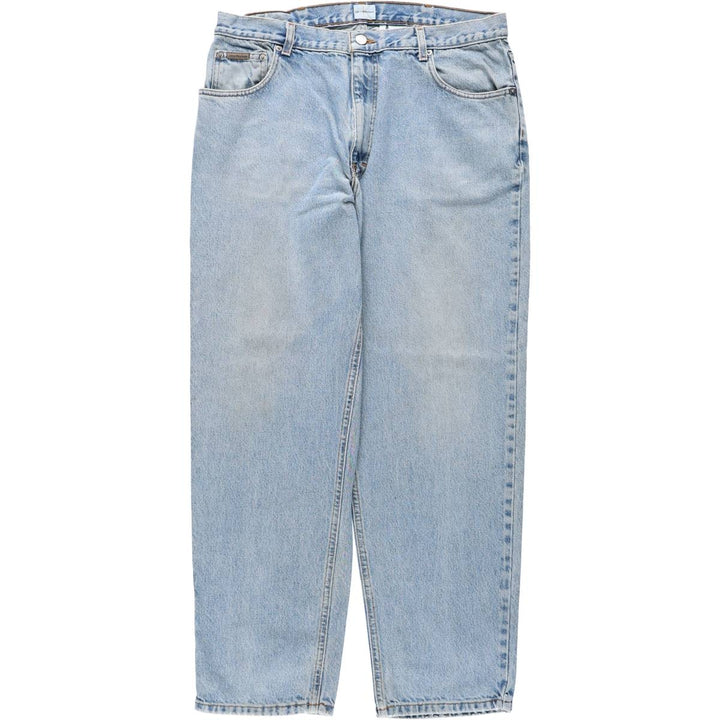 1990'S Calvin Klein Jeans Tapered Denim Pants, Made in USA, Men's Size W35 (approx.), Vintage cotton blue type Vintage Second Hand