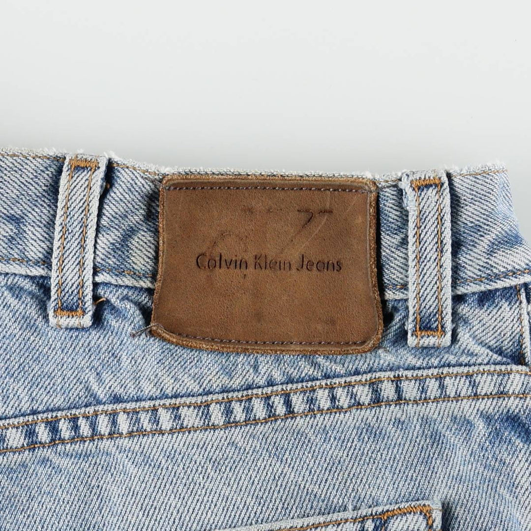 1990'S Calvin Klein Jeans Tapered Denim Pants, Made in USA, Men's Size W35 (approx.), Vintage cotton blue type Vintage Second Hand
