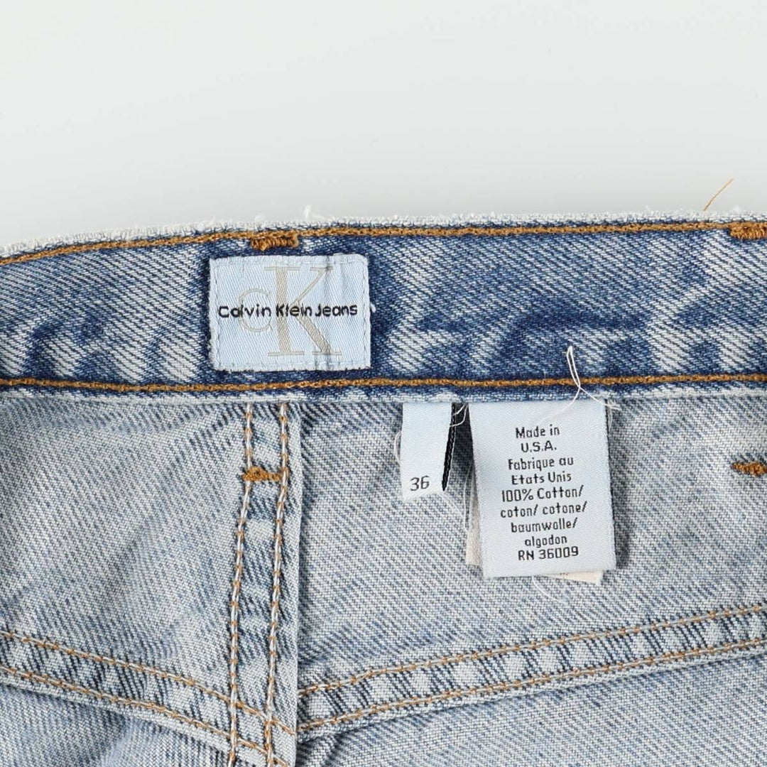 1990'S Calvin Klein Jeans Tapered Denim Pants, Made in USA, Men's Size W35 (approx.), Vintage cotton blue type Vintage Second Hand