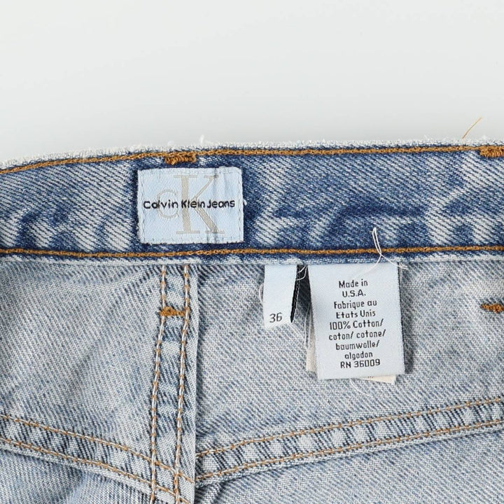 1990'S Calvin Klein Jeans Tapered Denim Pants, Made in USA, Men's Size W35 (approx.), Vintage cotton blue type Vintage Second Hand