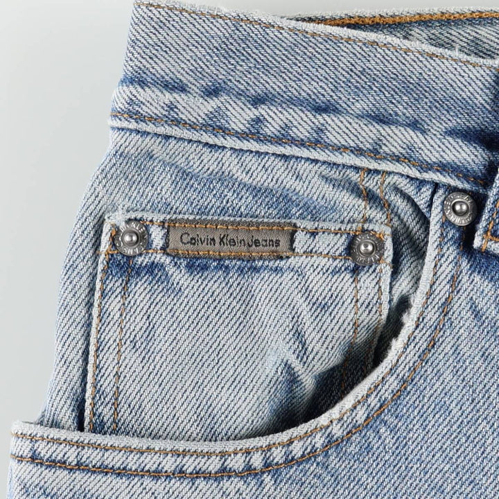 1990'S Calvin Klein Jeans Tapered Denim Pants, Made in USA, Men's Size W35 (approx.), Vintage cotton blue type Vintage Second Hand