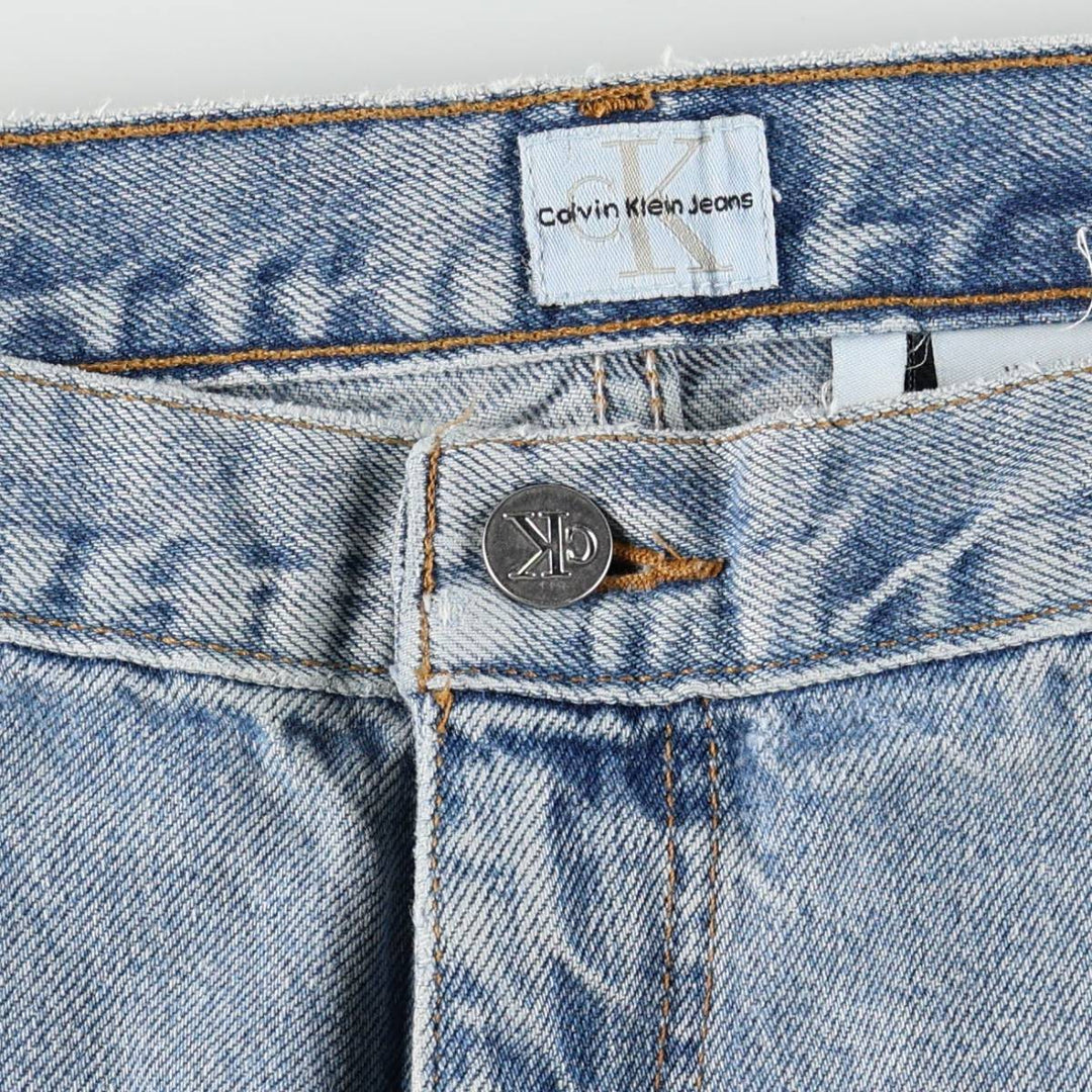 1990'S Calvin Klein Jeans Tapered Denim Pants, Made in USA, Men's Size W35 (approx.), Vintage cotton blue type Vintage Second Hand
