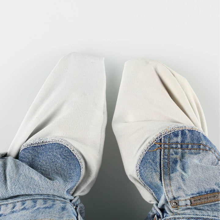 1990'S Calvin Klein Jeans Tapered Denim Pants, Made in USA, Men's Size W35 (approx.), Vintage cotton blue type Vintage Second Hand
