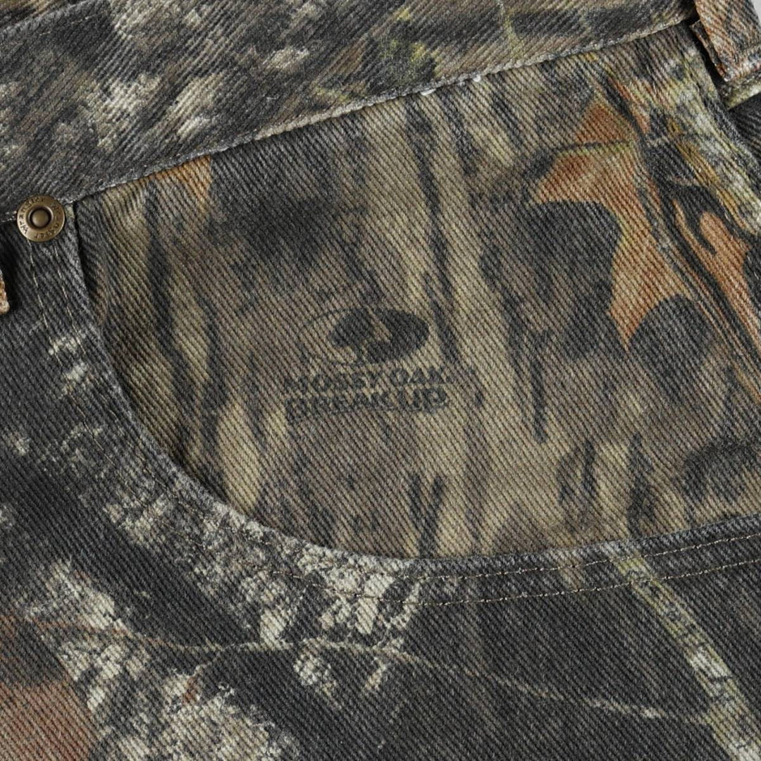 Wrangler Camouflage Pattern Realtree Camo Tapered Denim Pants, Men's Size W34 cotton Khaki type Vintage Second Hand