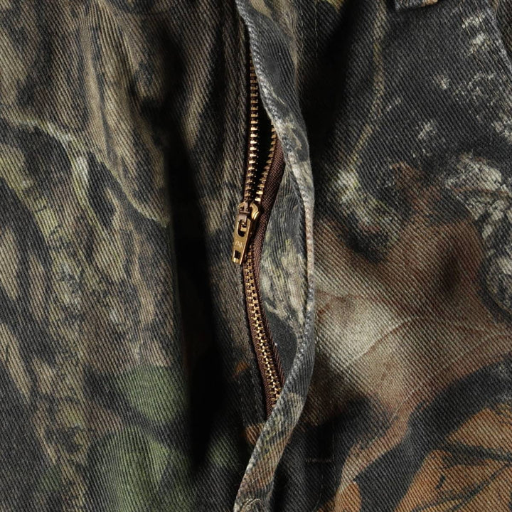Wrangler Camouflage Pattern Realtree Camo Tapered Denim Pants, Men's Size W34 cotton Khaki type Vintage Second Hand