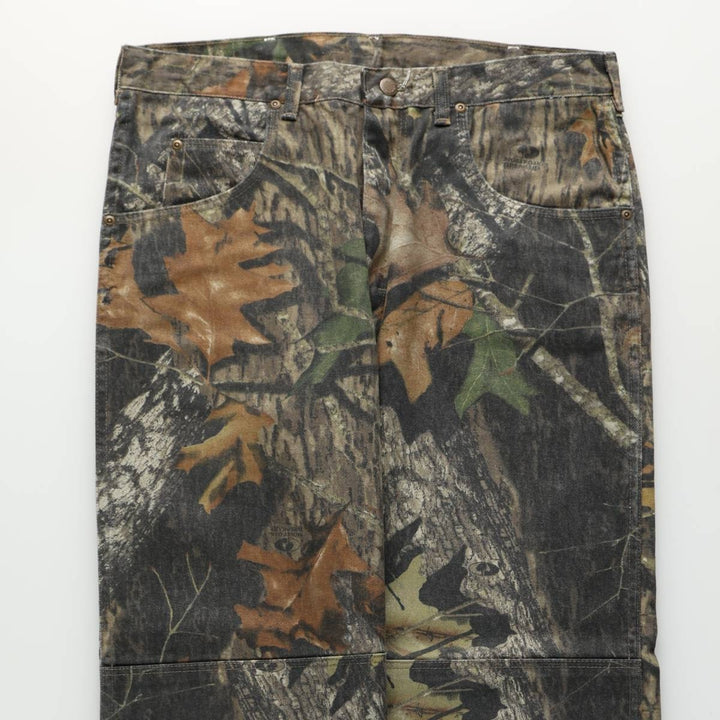 Wrangler Camouflage Pattern Realtree Camo Tapered Denim Pants, Men's Size W34 cotton Khaki type Vintage Second Hand