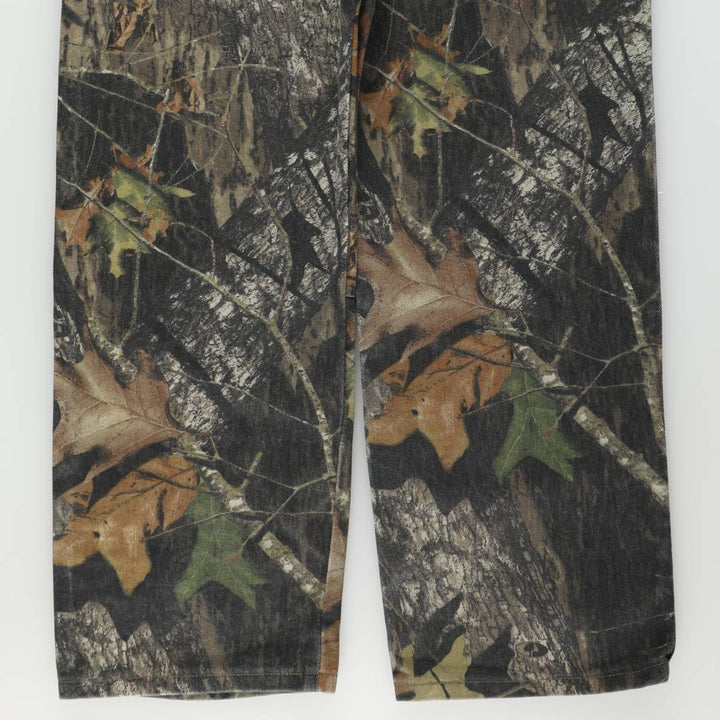 Wrangler Camouflage Pattern Realtree Camo Tapered Denim Pants, Men's Size W34 cotton Khaki type Vintage Second Hand