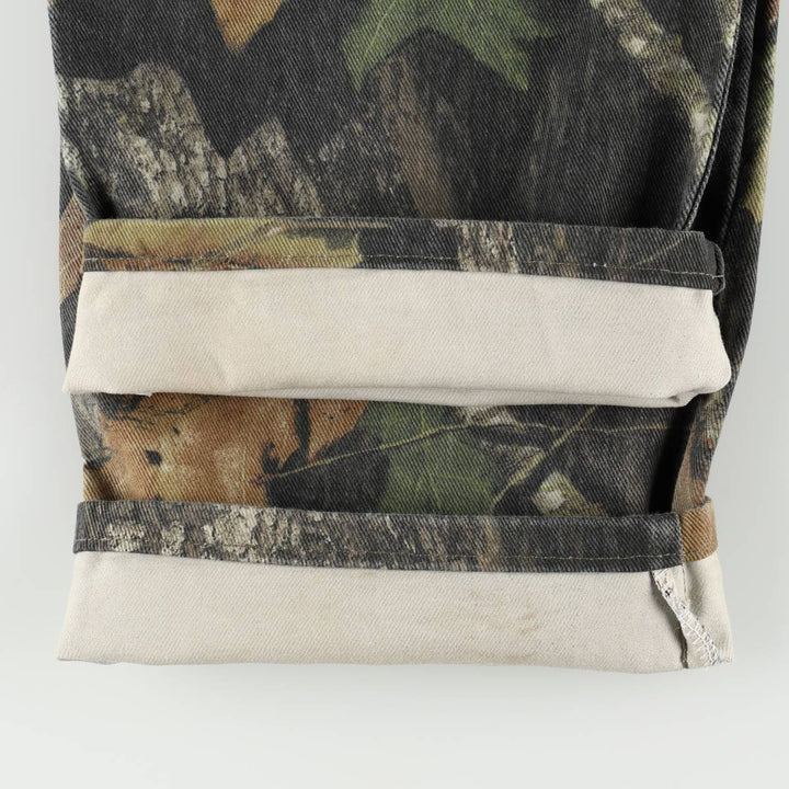 Wrangler Camouflage Pattern Realtree Camo Tapered Denim Pants, Men's Size W34 cotton Khaki type Vintage Second Hand
