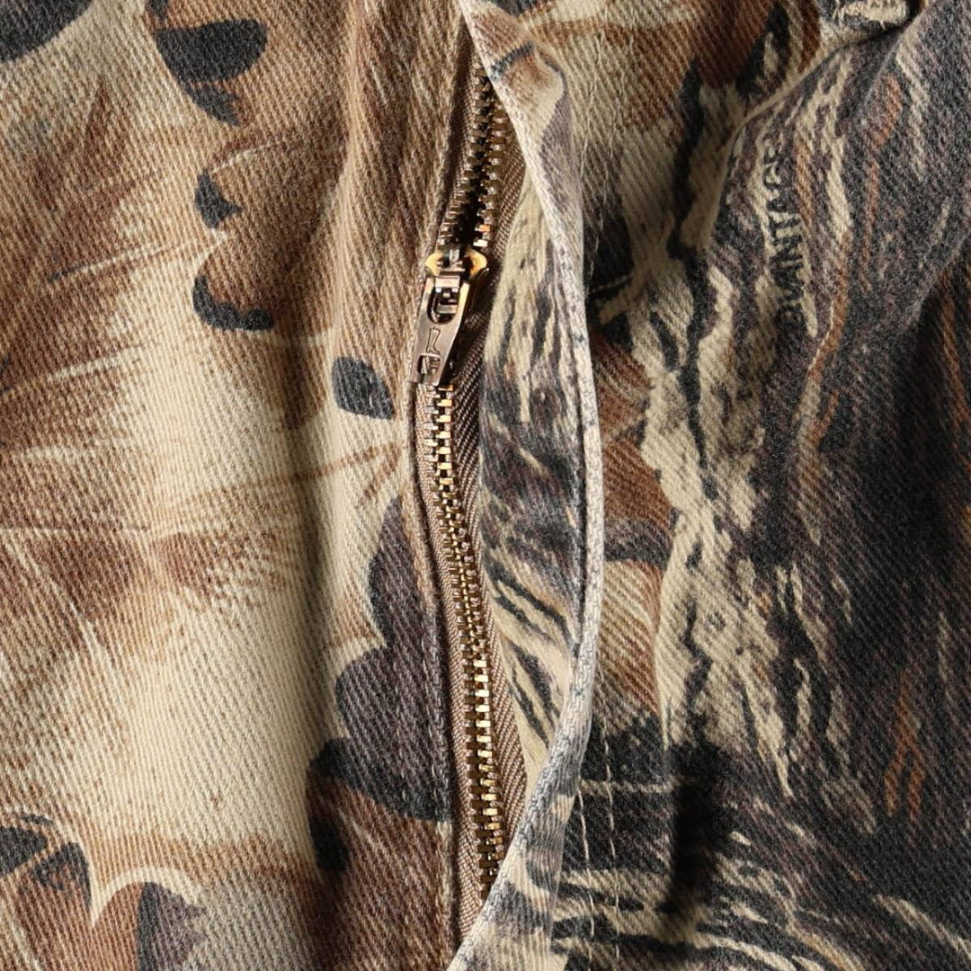 Wrangler Camouflage Pattern RealTree Camo Tapered Denim Pants, Made in USA, Men's W35 (approx.) cotton brown type Vintage Second Hand