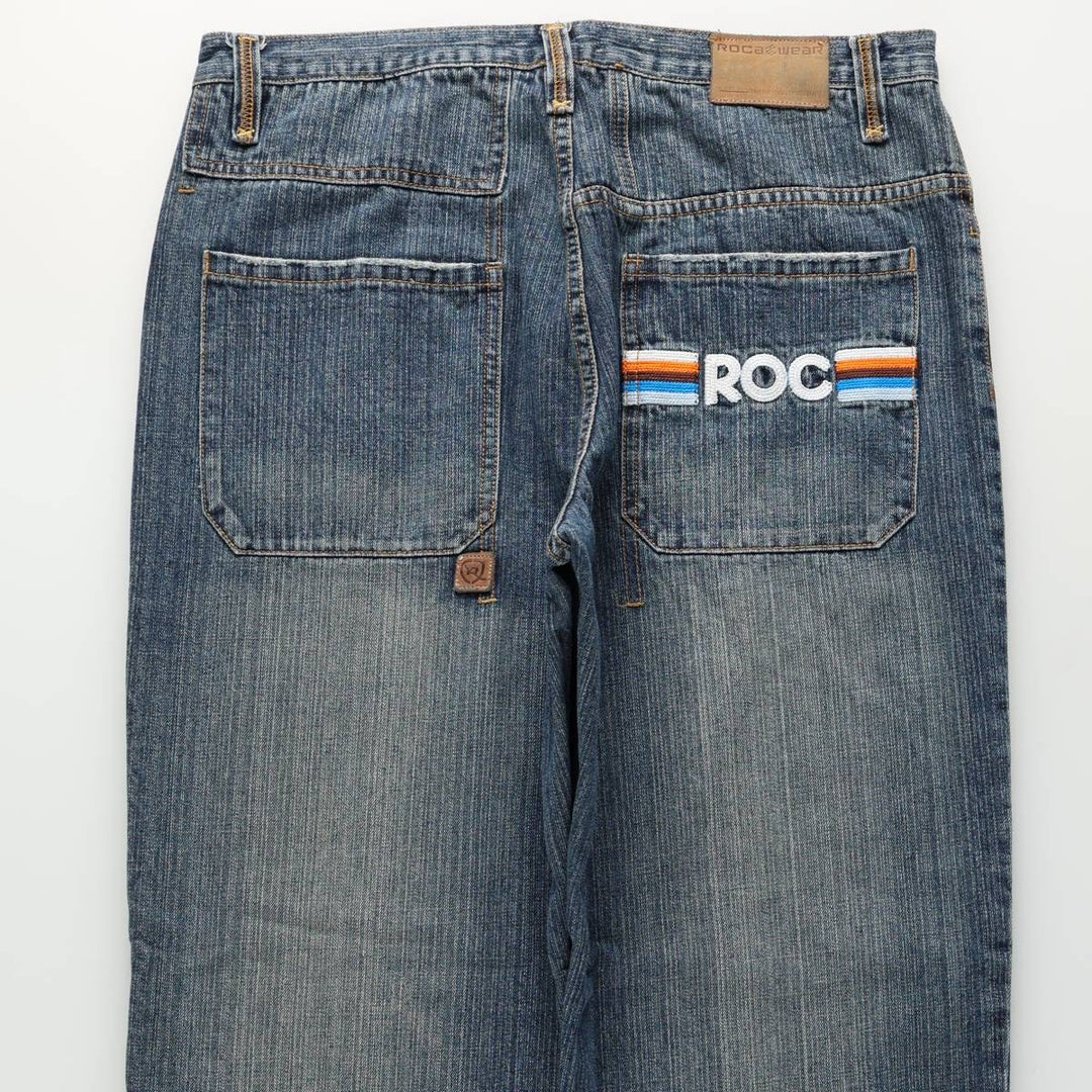 90s-00'S ROCA WEAR Tapered Denim Pants, Men's W36 (approx.), Vintage unclear blue type Vintage Second Hand