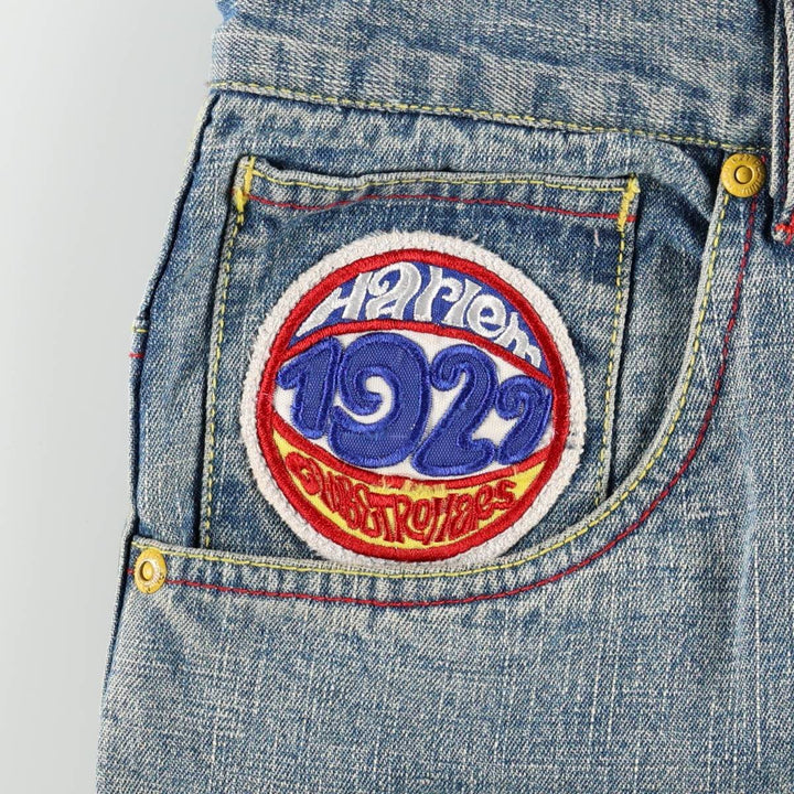 90s-00'S PLATINUM FUBU Harlem Globetrotters Tapered Denim Pants, Men's W36 (approx.), Vintage cotton blue type Vintage Second Hand