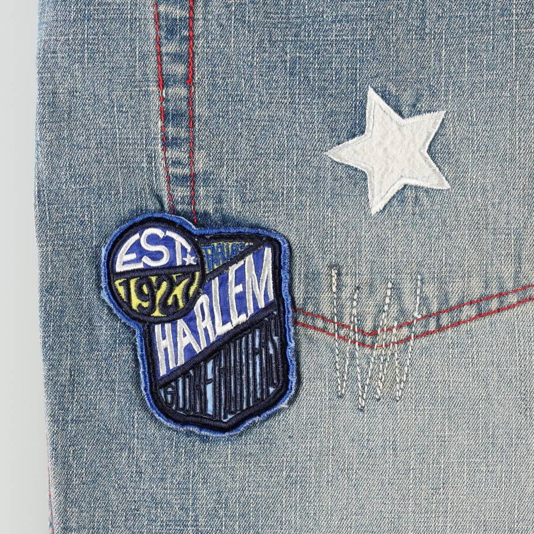90s-00'S PLATINUM FUBU Harlem Globetrotters Tapered Denim Pants, Men's W36 (approx.), Vintage cotton blue type Vintage Second Hand