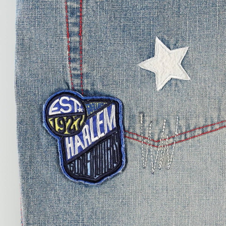 90s-00'S PLATINUM FUBU Harlem Globetrotters Tapered Denim Pants, Men's W36 (approx.), Vintage cotton blue type Vintage Second Hand
