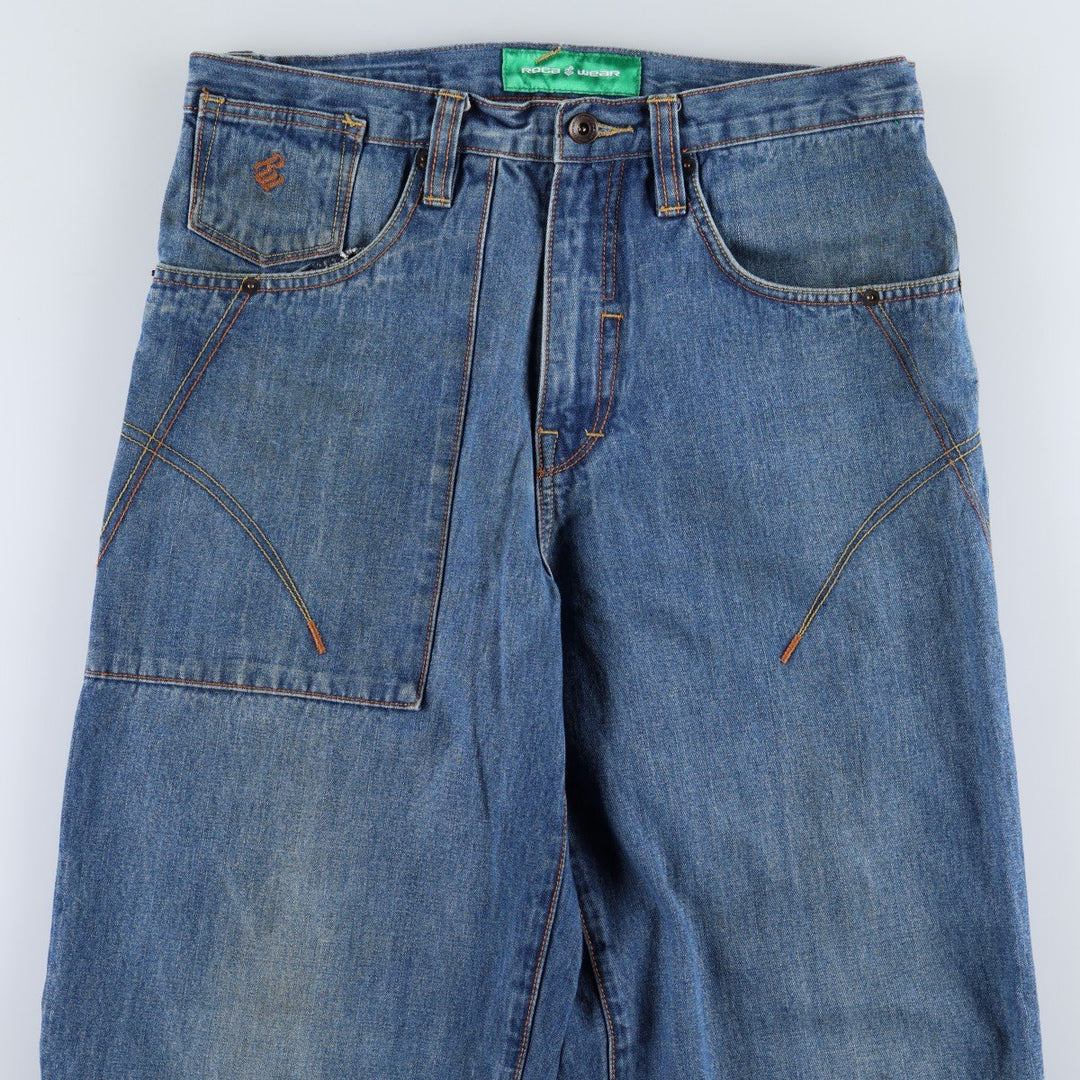 ROCA WEAR Tapered Denim Pants, Men's W33 (approx.) cotton blue type Vintage Second Hand