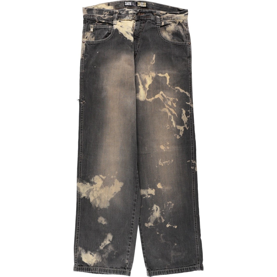 South Pole Black Denim Tapered Denim Pants, Men's Size W36 (approx.) cotton Charcoal Vintage Second Hand