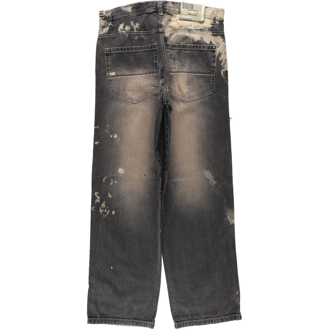 South Pole Black Denim Tapered Denim Pants, Men's Size W36 (approx.) cotton Charcoal Vintage Second Hand