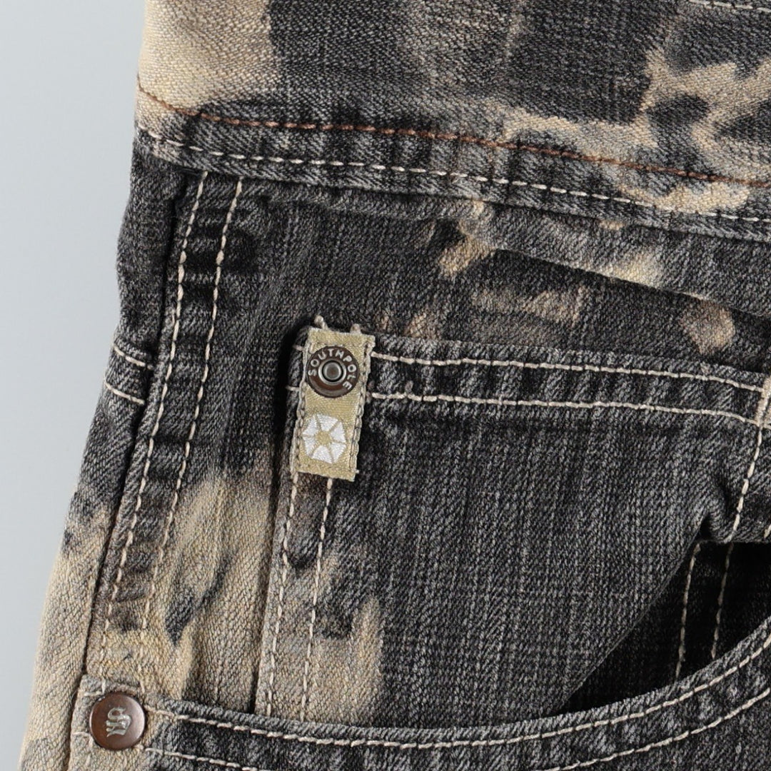 South Pole Black Denim Tapered Denim Pants, Men's Size W36 (approx.) cotton Charcoal Vintage Second Hand
