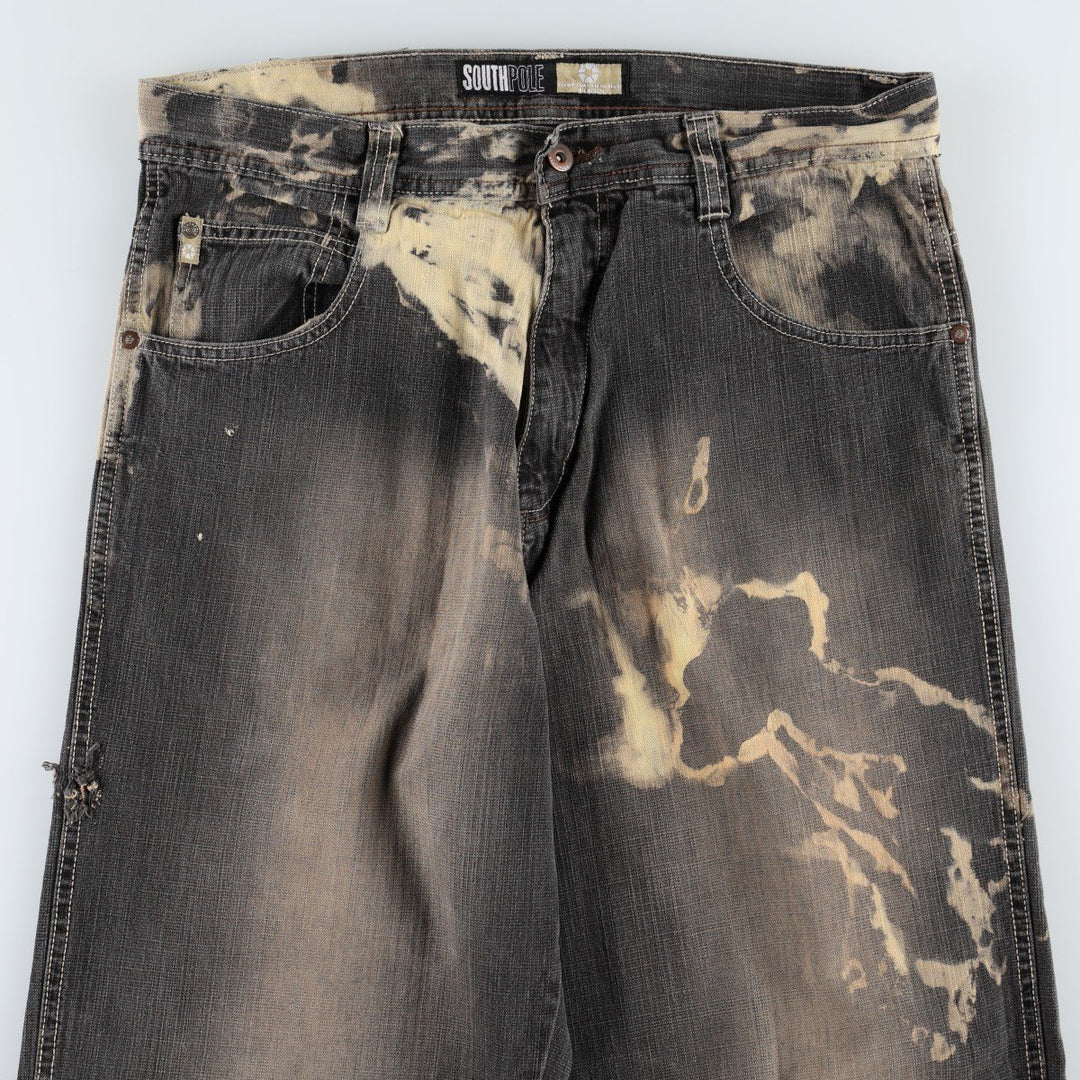 South Pole Black Denim Tapered Denim Pants, Men's Size W36 (approx.) cotton Charcoal Vintage Second Hand