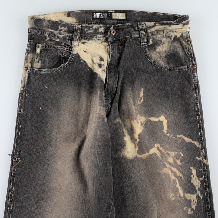 South Pole Black Denim Tapered Denim Pants, Men's Size W36 (approx.) cotton Charcoal Vintage Second Hand