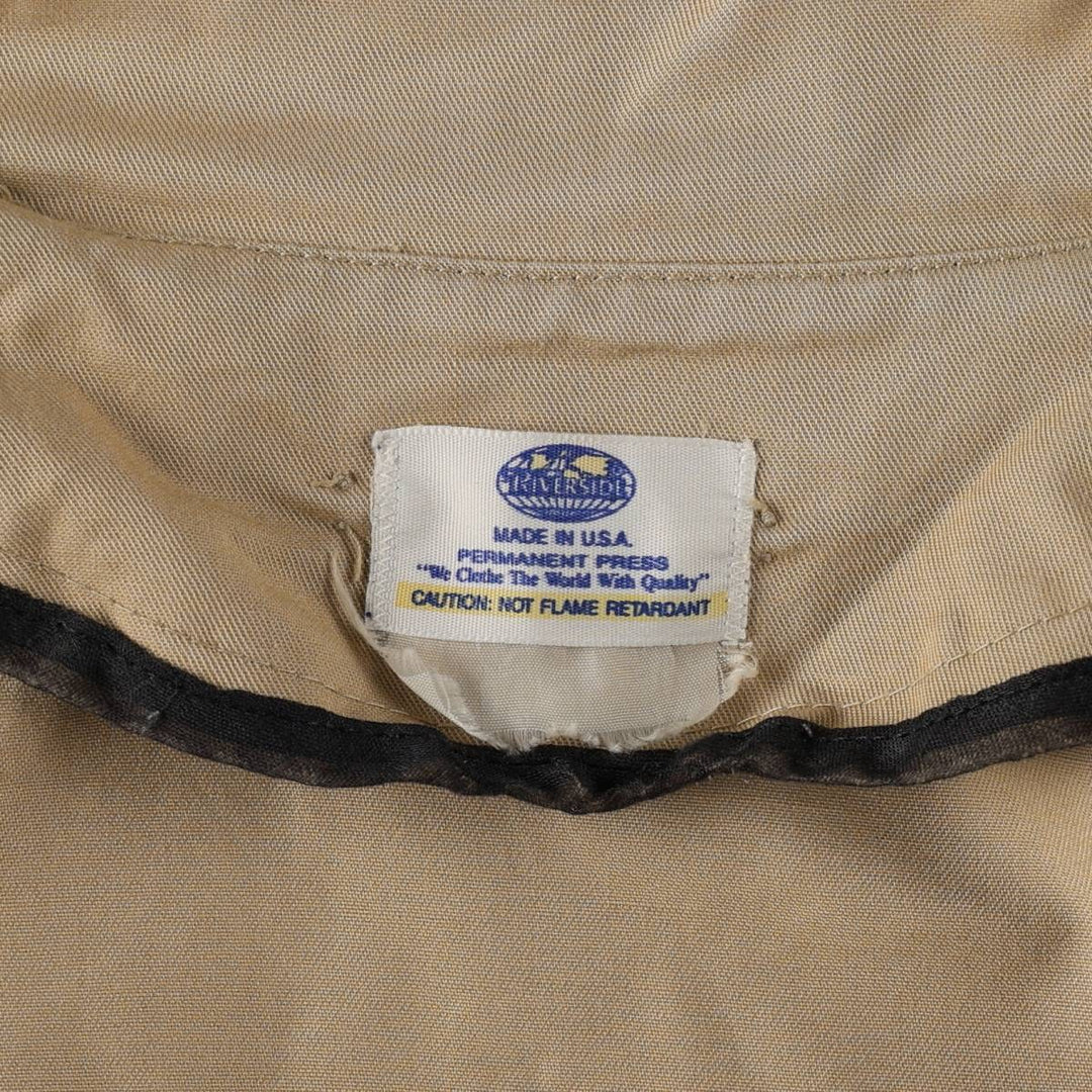 70s-80'S Riverside Work Jacket, Made in USA, Men's Size L (Equivalent), Vintage unclear Beige type Vintage Second Hand