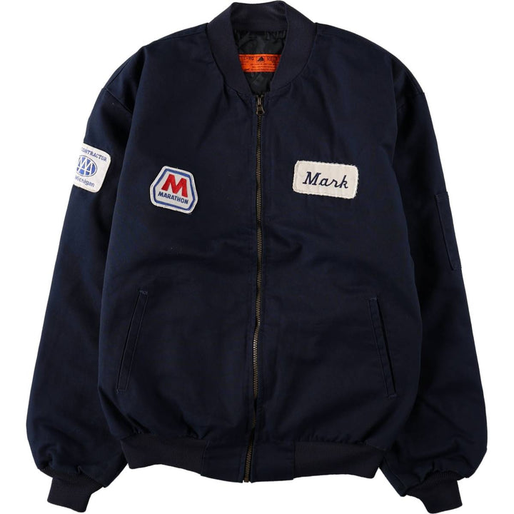 90'S Red Kap padded work jacket, made in USA, men's size L equivalent, vintage. polyester navy blue type Vintage Second Hand