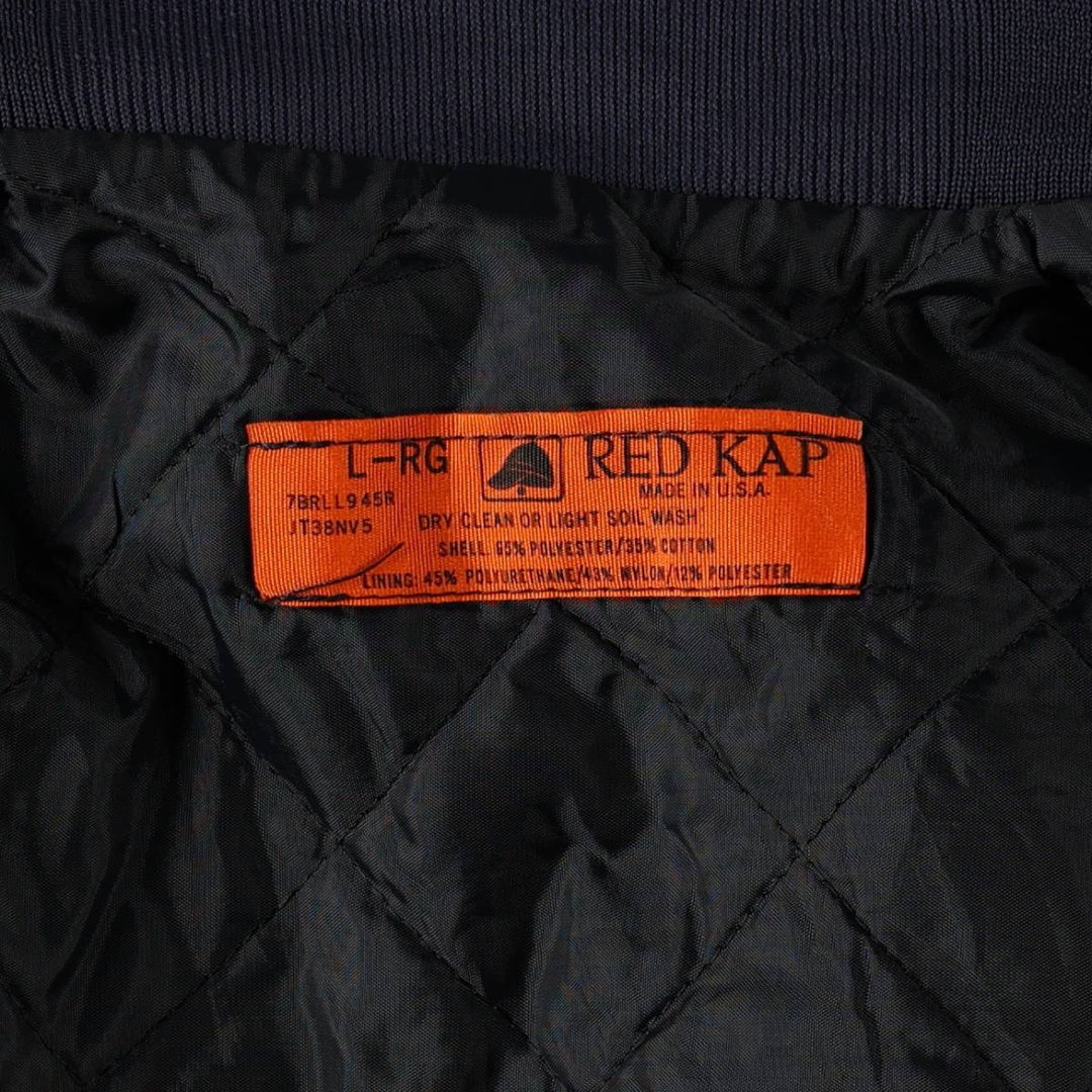 90'S Red Kap padded work jacket, made in USA, men's size L equivalent, vintage. polyester navy blue type Vintage Second Hand