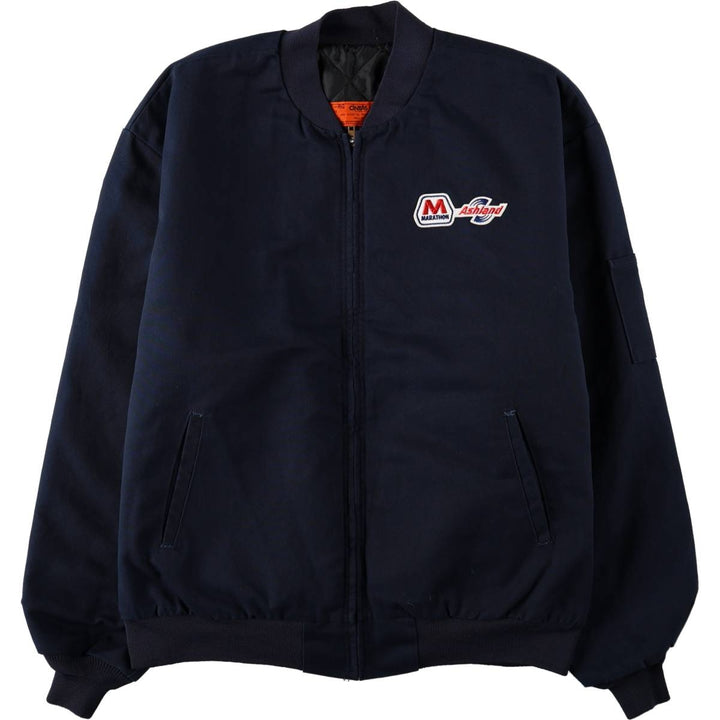 CINTAS Padded Work Jacket, Made in USA, Men's XL (approx.), Vintage Style polyester navy blue type Vintage Second Hand