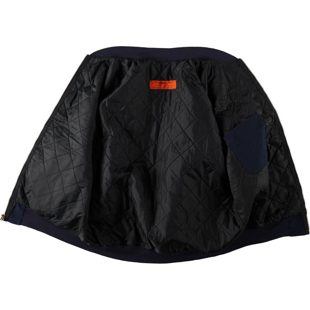 CINTAS Padded Work Jacket, Made in USA, Men's XL (approx.), Vintage Style polyester navy blue type Vintage Second Hand