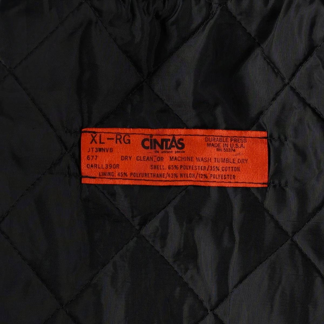 CINTAS Padded Work Jacket, Made in USA, Men's XL (approx.), Vintage Style polyester navy blue type Vintage Second Hand