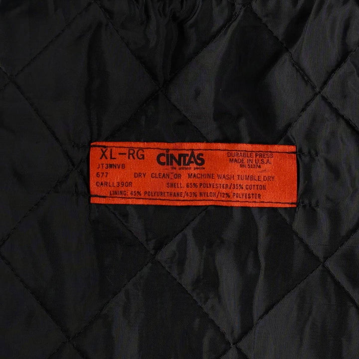 CINTAS Padded Work Jacket, Made in USA, Men's XL (approx.), Vintage Style polyester navy blue type Vintage Second Hand