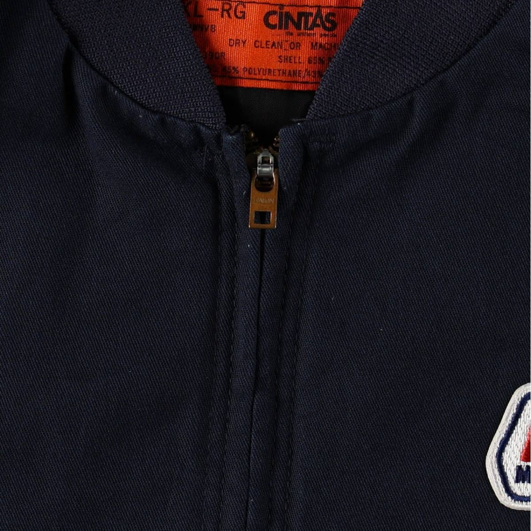 CINTAS Padded Work Jacket, Made in USA, Men's XL (approx.), Vintage Style polyester navy blue type Vintage Second Hand