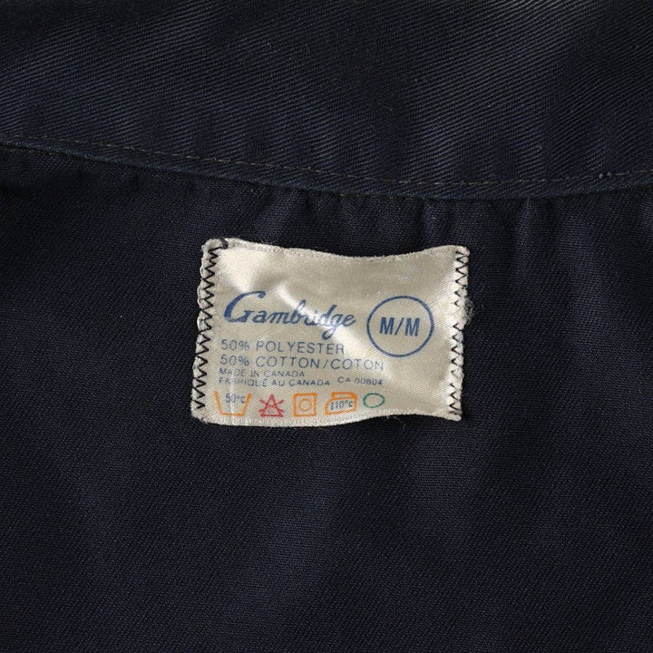 1970'S Cambridge Work Jacket, Made in Canada, Men's Size M (approx.), Vintage polyester navy blue type Vintage Second Hand