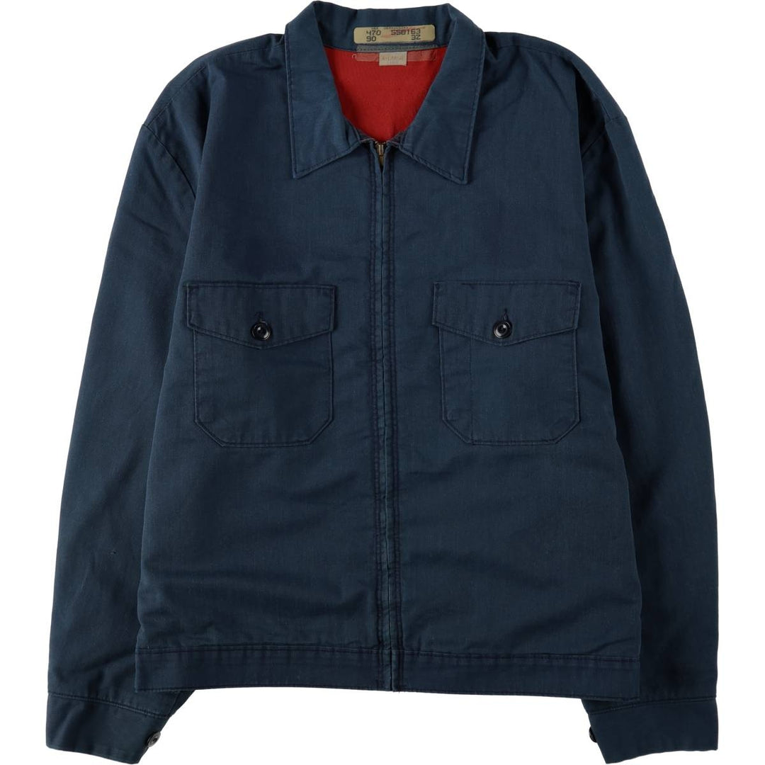 80s-90'S Red Kap padded work jacket, made in USA, men's size XL. polyester navy blue type Vintage Second Hand