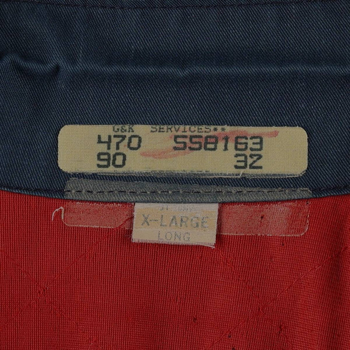 80s-90'S Red Kap padded work jacket, made in USA, men's size XL. polyester navy blue type Vintage Second Hand